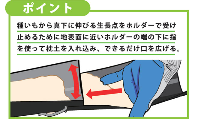 株間20cmでホルダーをずらしながら重ねて設置していく