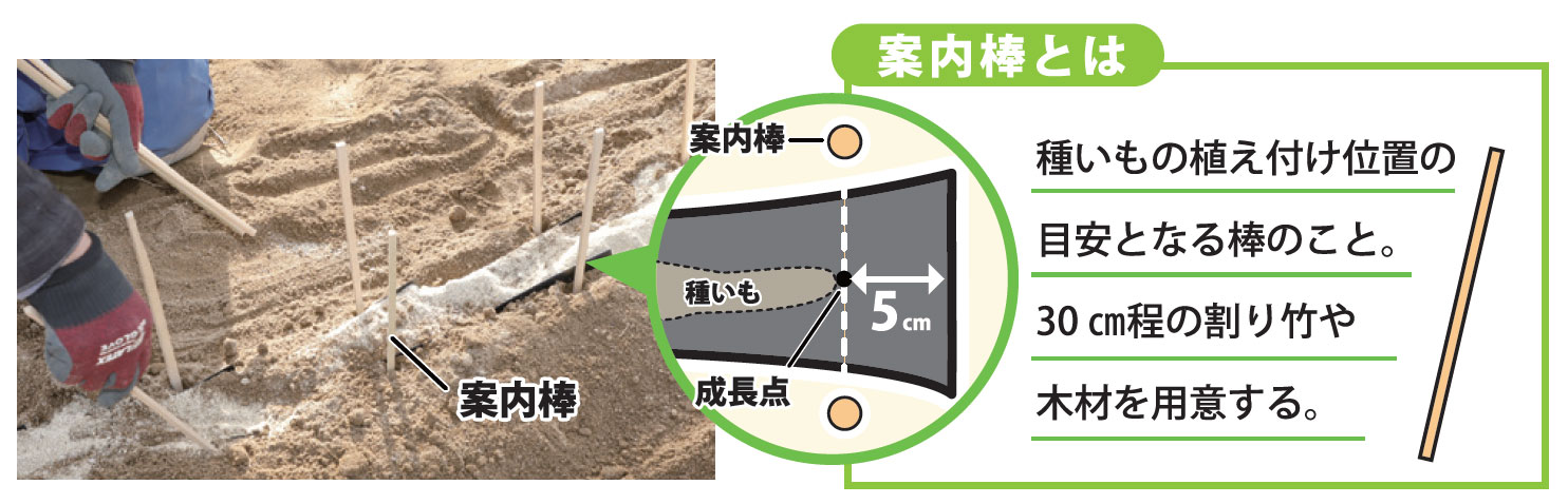 案内棒を設置する。